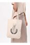 Canvas Fabric Hijab Girl's Cloth Bag with Turning Back - Cream - Çınar Cloth Bag - 5
