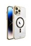 Apple iPhone 11 Compatible Transparent Frosted Gold Magsafe Case White - 3