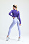 Lilac Gathered Hips and Extra Push up Seamless High Waist Hip Shaping Women's Leggings - 4