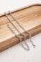 Steel Textured Chain Necklace Minimal Thin Interlocking Chain Necklace 4mm Non-Tarnish - 7