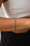 Steel Textured Chain Bracelet 4mm Minimal Thin Interlocking Rings 17+4Cm&21Cm