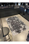 Gray Beige Themed Abstract Traditional Motif Patterned Vintage Decorative Carpet 4929 - 5