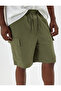 Linen Blend Shorts Cargo Bermuda with Lace-Up Waist and Pocket Detail - 5