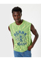 Sleeveless T-Shirt Floral Printed Crew Neck Cotton