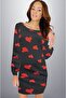   Women's Long Sleeve Crew Neck Diver Mini Length Dress - 3