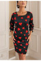   Women's Long Sleeve Crew Neck Diver Mini Length Dress - 4