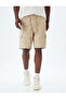Chino Shorts Bermuda Cargo Pocket Detailed Waist Lace up Cotton - 3