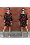   Women's Long Sleeve Crew Neck Diver Mini Length Dress