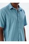 Linen Blend Shirt Basic Short Sleeve - 5