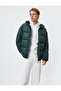 Puffer Jacket Stand Collar Zipper Label Printed Pocket Detailed
