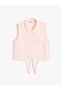 Sleeveless Shirt with Waist Tie and Pocket Detail