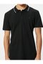 Slim Fit Polo Collar Buttoned Piping T-Shirt - 5
