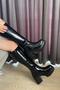 Women's Oslo Black Patent Leather 8 cm Heeled Side Zipper Boots - 3