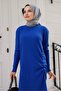 Begin Gathered Knitwear Dress 1219 - Cobalt Blue - 2