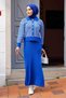 Jeli Dress Cardigan Double Knitwear Set 1220 - Cobalt Blue - 2