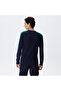 Men's Regular Fit Long Sleeve Crew Neck Color Blocked Navy Blue Knitwear - 2