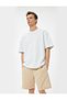 Bermuda Shorts with Lace-Up Waist and Label Printed Pockets - 2