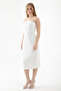 Women's White Double Bandage One Shoulder Midi Evening Dress - 4