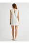 X Tuba Unsual - Mini Tweed Dress Sleeveless Round Neck Lined Slim Fit - 4