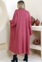 V-Neck Folded Wide Long Sleeve Self-Textured Thick Full Ankle Length Winter Comfortable Knitwear Cardigan - 2