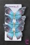 Set of 3 Blue Gradient Pearl Stone Tulle Moving Butterfly Hair Clips 10cm - Large Size Butterfly Hair Clips - 2