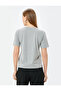 Metallic Print Detail T-Shirt, Short Sleeves, Crew Neck , Cotton - 4