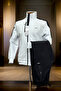 White Stand Collar Seasonal Cotton 2 Thread Fabric Zipper Pocket Straight Leg Men's Tracksuit Set - 2