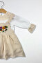 Openwork Floral Print Baby Girl Dress - 5