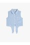 Waist Tied Crop Sleeveless Shirt - Gingham