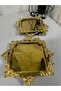 Stainless Gold Rose Detailed Coffee Cake Presentation Tray Set of 6 - 2