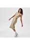 Women's Slim Fit Color Blocked Cream Skirt