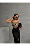 Women's Thin Strap Bearded Sequined Leopard Bustier Blouse - 2