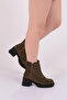 8002-771-22K Women's Boots Khaki Suede Genuine Leather - 5