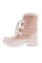 1058 Women's Fur Accessory Lace-Up Boots Nude - 3