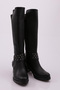 Black Stretch Heeled Boots - Ankle Buckle, Chain Detail 8182668 - 2