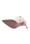 K100-22K Women's Silver Stone Heeled Boots Beige Suede - 5