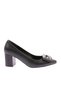Women's Square Troc Buckle Heeled Shoes Black 4662621