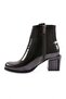 Women's Zipper Detailed Heeled Boots Black Patent Leather 88121033 - 3