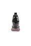 Women's Mega Thick Sole Stretch Detailed Silver Stone Sneakers Shoes Black 21653136 - 4