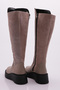 Women's Thick Sole Zipper Knee High Boot Mink Napa Shoes - 3