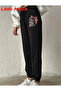 High Elastic Leg Black Jogger Sweatpants - 2