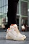 Le10 Lace-Up Men's High Sole Imported Suede Cream Sports Boots - 3