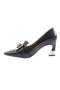 Women's Goblet Heeled Shoes with Metal Accessories Black 41262821 - 3