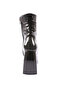 Front Lace-Up Round Toe Women's Heeled Boots Black Patent Leather 51763285 - 4