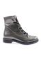 Pmk422-K2101-22K Women's Round Toe Lace-Up Sole Boots with Stones on the Front