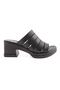 Women's Row Banded Heeled Slippers Black 61153294