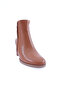 Women's Row Buckle Side Zipper Heeled Boots Brown 5172534 - 2
