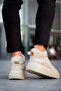 Le10 Lace-Up Men's High Sole Imported Suede Cream Sports Boots - 5