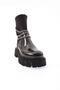 Es806 Women's Boots with Thick Chain Accessories Black Crinkled Patent Leather - 2