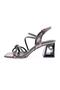 615-23y Women's Silver Stone Bow and Crystal Stone Heeled Sandals - 3